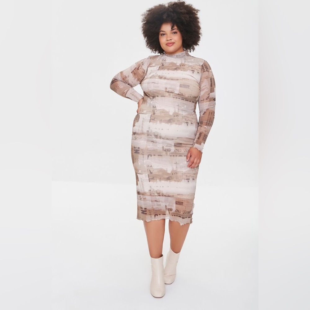 Plus Bodycon Mesh Maxi Dress